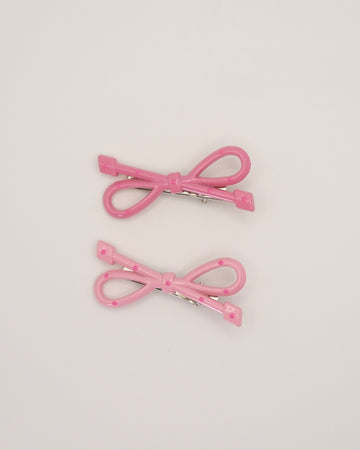 Pinky Bow Clips Set
