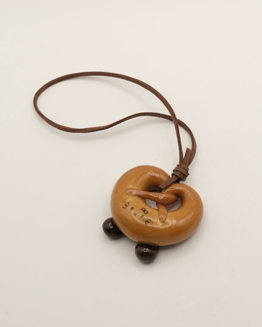Handmade Real Bread Pretzel Food Bag Charm