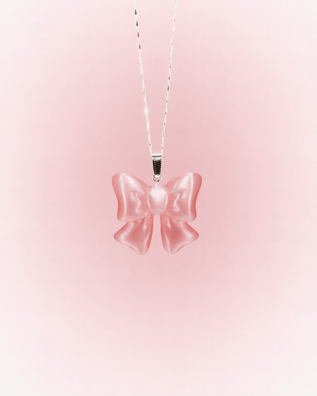 Pixie Bows- pink necklace