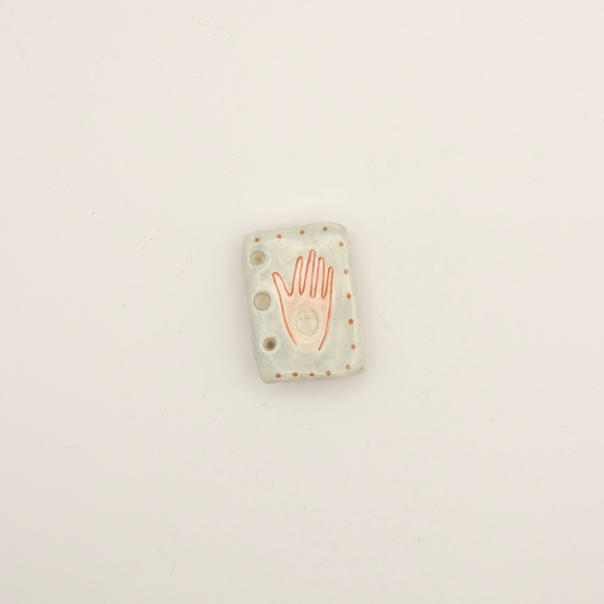 Handmade Blue Ceramic Magnet/ Incense Holder