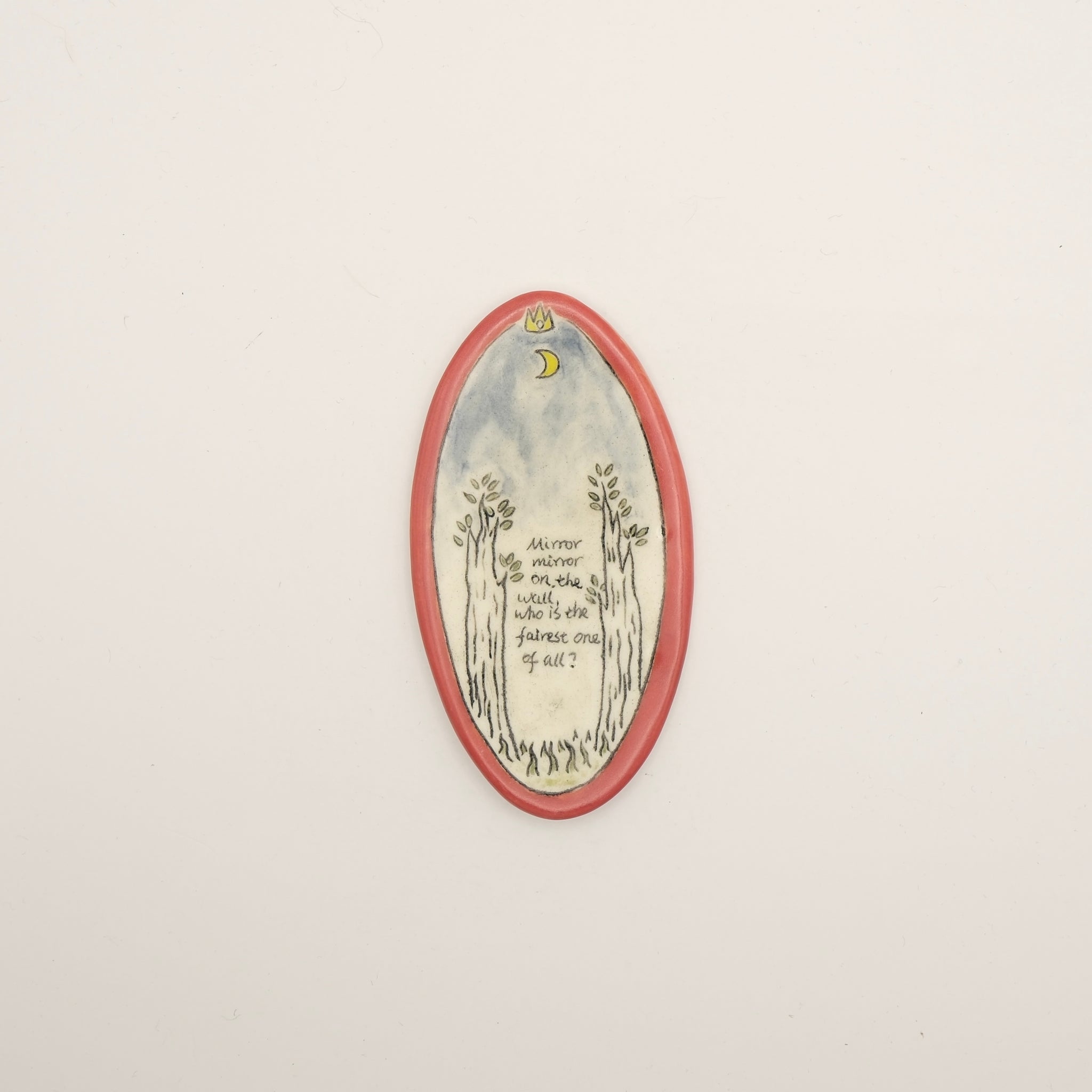 Handmade Snow White Ceramic Magnet