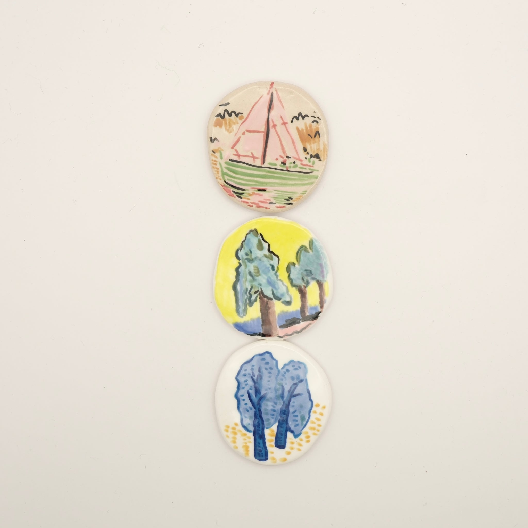 Handmade Ceramic View Magnet Set