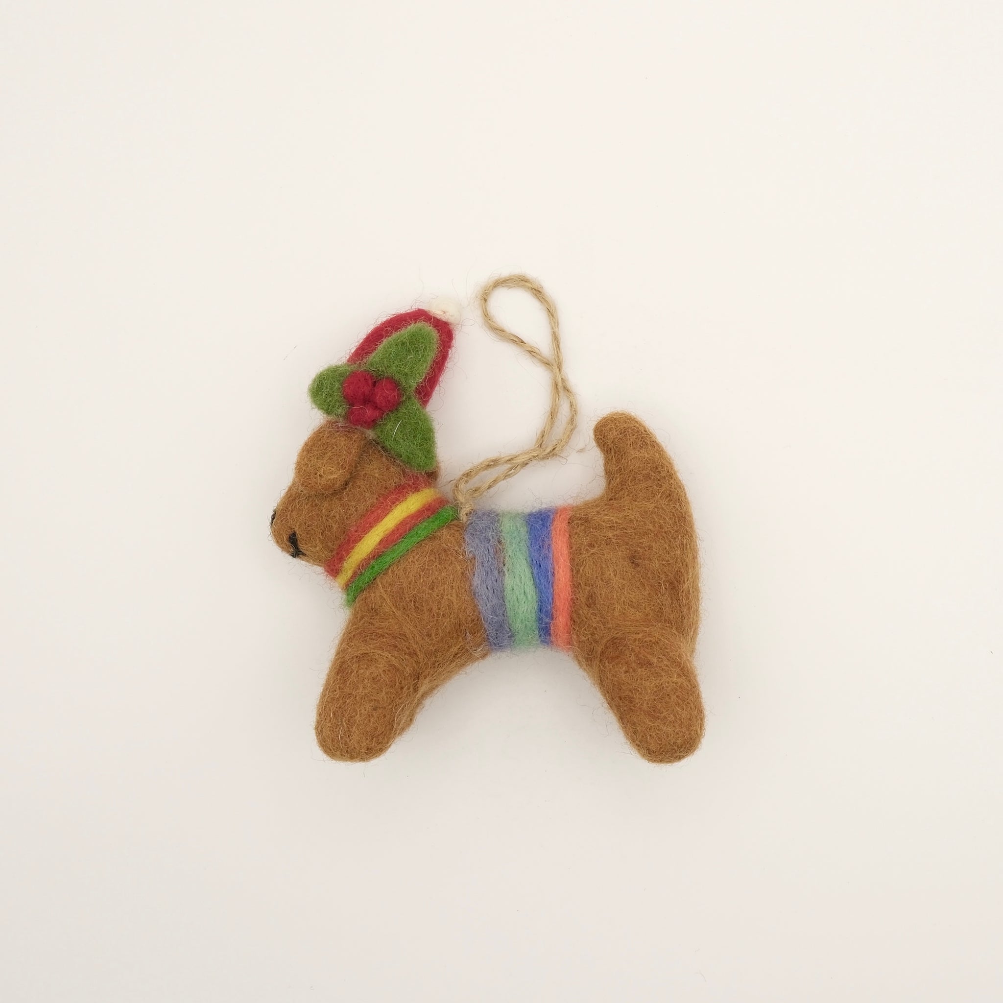 Handmade Wool Felt Christmas Deer Hanging Ornament